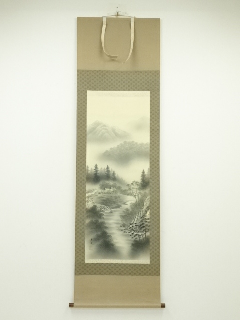 JAPANESE HANGING SCROLL / HAND PAINTED / LANDSCAPE
